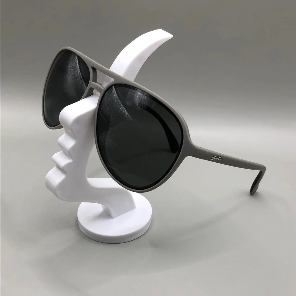 Goodr Clubhouse Closeout Polarzied Aviator Sunglasses Unisex No Slip Gray.